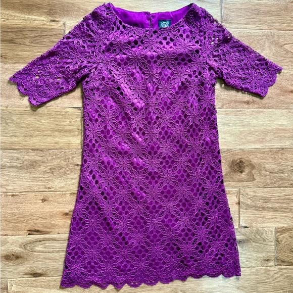 Jax Purple Lace Midi Dress - Picture 1 of 7